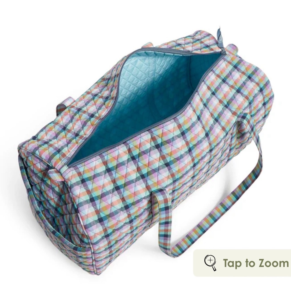 VB Large Travel Duffle Gingham Plaid NWT - Picture 3 of 6